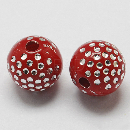Plating Acrylic Beads X-PACR-S189-10mm-01-1