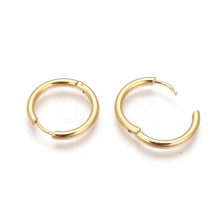 Ion Plating(IP) 304 Stainless Steel Hoop Earrings EJEW-P177-G-20-1