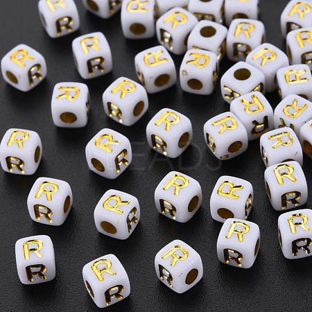 Opaque White Acrylic Beads MACR-Q242-010R-1