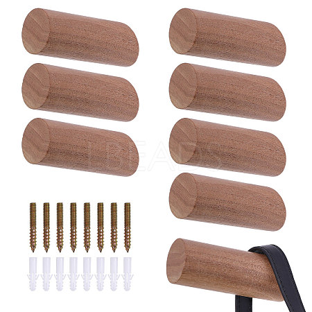 8Sets Column Wood Wall Hooks AJEW-GL0003-35A-1