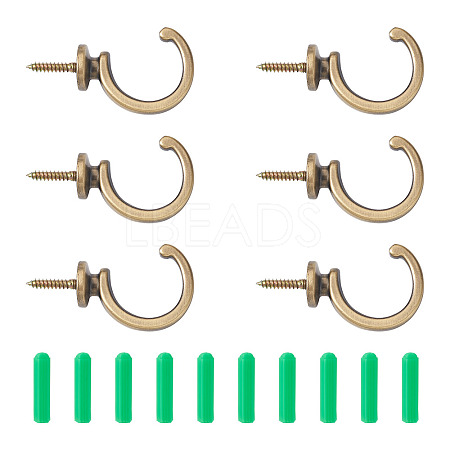 16Pcs 2 Style Zinc Alloy Hook Hanger FIND-SW0001-04AB-1