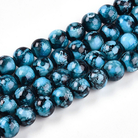 Baking Paint Glass Beads X1-DGLA-N003-10mm-A08-1