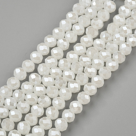 Electroplate Glass Beads Strands X-EGLA-A034-J8mm-A01-1