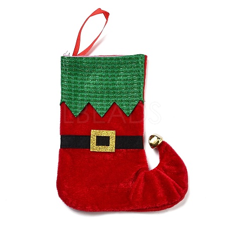 Christmas Stocking Felt Cloth & Iron Pendant Decoration DJEW-K027-01B-01-1