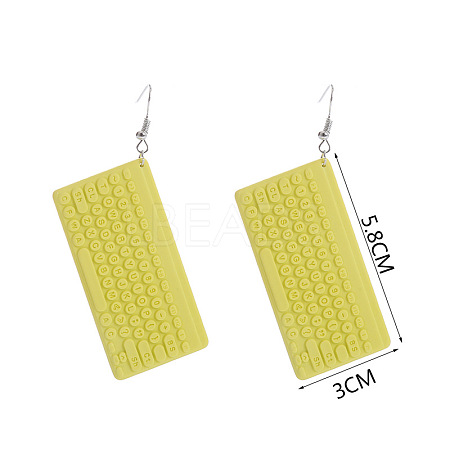 Keyboard Iron Resin Dangle Earrings FS-WG564AB-02-1