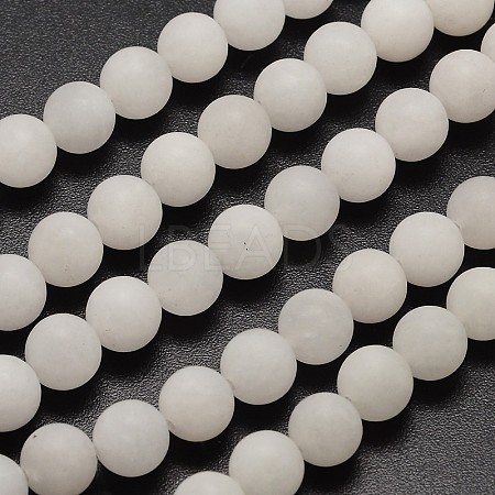 Natural White Jade Beads Strands G-D671-10mm-1