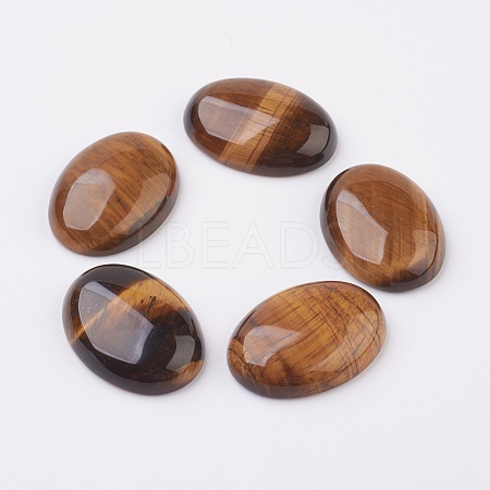 Natural Tiger Eye Flat Back Cabochons G-G741-22x30mm-01-1
