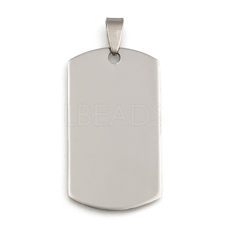 Non-Tarnish 201 Stainless Steel Rounded Rectangle Stamping Blank Tag Pendants STAS-S030-03-1