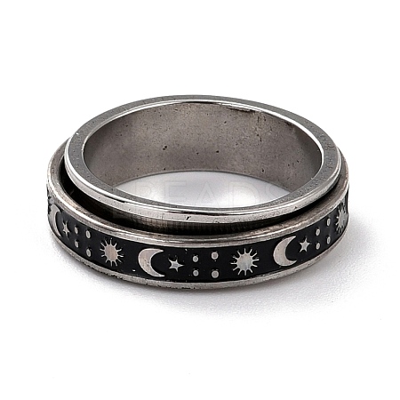 Non-Tarnish 203 Stainless Steel Rotating Spinner Fidget Band Rings for Anxiety Stress Relief RJEW-G118-09P-1