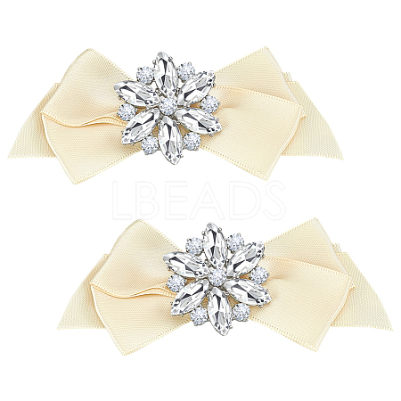 2Pcs Detachable Bowknot Polyester Ribbon Shoe Decoration FIND-FG0003-03A-1