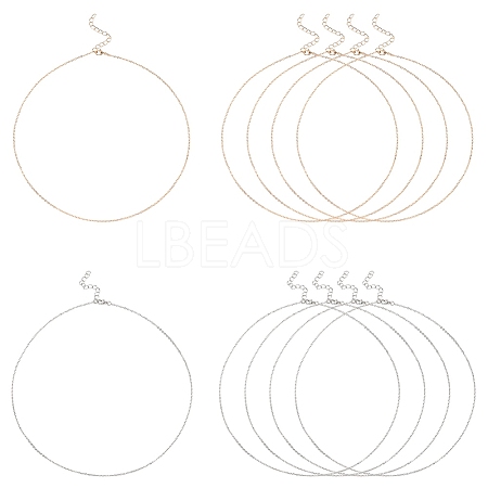 10Pcs 2 Colors Iron Cable Chain Necklaces for Men Women MAK-YW0001-03-1