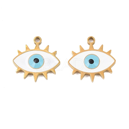 304 Stainless Steel Enamel Pendants STAS-Z190-09G-06-1