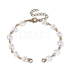 Square Faceted Glass Beaded Link Chain Bracelet Making AJEW-JB01150-51-1