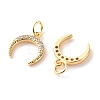 Brass Micro Pave Clear Cubic Zirconia Pendants X-ZIRC-P094-24G-RS-2