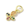 Brass Micro Pave Cubic Zirconia Charms KK-M283-20G-02-2