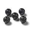 Halloween Printed Spider Webs Colored Wood European Beads WOOD-K007-04C-2