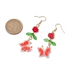 Glass Seed Beads Butterfly Dangle Earrings EJEW-MZ00347-4