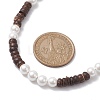 Natural Coconut Column and Shell Pearls Bead Necklaces for Women NJEW-JN04666-3