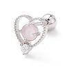 Heart Cat Eye Stud Earrings for Women EJEW-A065-01P-1