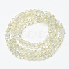 Electroplate Transparent Glass Beads Strands EGLA-A034-T2mm-H21-4