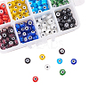 Handmade Evil Eye Lampwork Flat Round Beads Strands LAMP-CJ0001-04-4