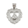 Brass Micro Pave Cubic Zirconia Pendants KK-P323-11A-P01-1