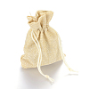 Polyester Imitation Burlap Packing Pouches Drawstring Bags X-ABAG-R005-17x23-13-1