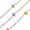 304 Stainless Steel Enamel Link Chains AJEW-Z028-09P-09-1