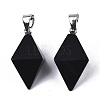 Natural Black Stone Double Terminated Pointed Pendants G-S359-093A-1