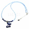 Natural Lapis Lazuli Alloy Butterfly Pendant Glass Seed Beaded Necklaces for Women TG9550-7-1