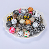 Colorful Pattern Printed Silicone Focal Beads LS-SI-JX0022A-14-6