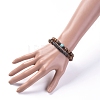 Unisex Wood Beads Stretch Bracelet Sets BJEW-JB04966-05-4