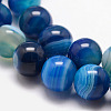 Natural Striped Agate/Banded Agate Bead Strands X-G-K166-13-8mm-06-3