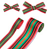 2Rolls 2 Styles Stripe Pattern Printed Polyester Grosgrain Ribbon OCOR-TA0001-37J-2