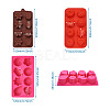 3Pcs 3 Colors Fondant Molds DIY-BG0001-17-3