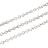 Rhodium Plated 925 Sterling Silver Flat Cable Chains STER-F052-04P-05-1