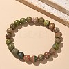 Natural Unakite Bead Stretch Bracelets BJEW-K212-B-006-7