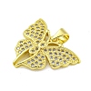 Brass Micro Pave Clear Cubic Zirconia Pendants KK-R159-30G-2