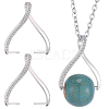 2Pcs Rack Plating 925 Sterling Silver Micro Pave Clear Cubic Zirconia Ice Pick Pinch Bails STER-BBC0009-34-1