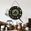 Artsy Woodsy Wheel of the Year Wood Witch Calendar Hanging Wall Decorations HJEW-WH0027-025-3