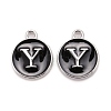Platinum Plated Alloy Charms LS-ENAM-S118-02Y-P-1
