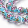 Handmade Gold Sand Lampwork Beads Strands LAMP-L072-G01-1