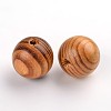 Round Natural Wood Beads WOOD-Q009-25mm-LF-2