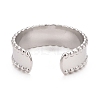 Non-Tarnish 304 Stainless Steel Flat Open Cuff Ring for Women RJEW-C025-10P-3