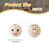 50Pcs Printed Wood European Beads WOOD-FH0002-23-2