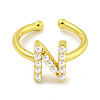 Rack Plating Brass Open Cuff Rings for Women RJEW-F162-01G-N-2