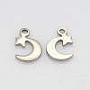 Tarnish Resistant 304 Stainless Steel Moon and Star Charms STAS-N025-08-1