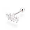 Anti-Tarnish Rhodium Plated 925 Sterling Silver Barbell Cartilage Earrings STER-I018-01P-4