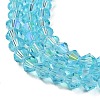 Transparent Electroplate Glass Beads Strands EGLA-A039-T3mm-L20-3