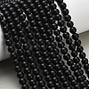 Natural Black Onyx(Dyed & Heated) Beads Strands X-G-Z024-01B-6mm-1
